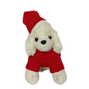 Bestever Puppy Dog Santa Hat Christmas Plush 7"